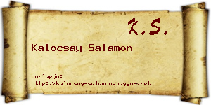 Kalocsay Salamon névjegykártya